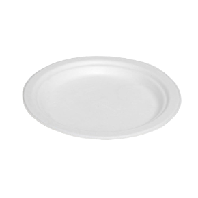 Bagasse Round Plate (7inch,50 Pack, White)